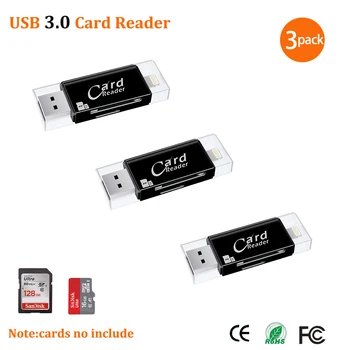  USB 3.0 Светкавица Card Reader OTG Флаш Памет microSD TF Карта Памет Адаптер За карти Четец на Карти За iPhone 5 5 6 7 8 X S6 S7 Edge