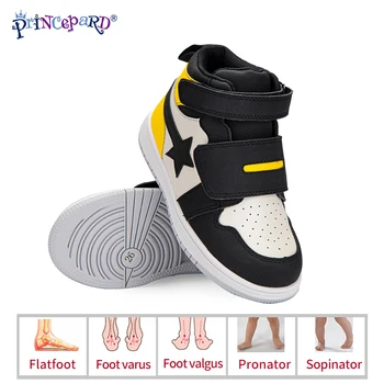  Princepard/ Детска Ортопедична устойчива на плъзгане обувки, Ежедневни Обувки с Супинатором, Кожена Поправяне на обувки за момичета и момчета
