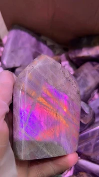  1.1 кг 5A + 100% Естествени камъни лилави кристали labradorite украса на стаята лилав камък магьосничество чакра на рейки за духовно Изцеление