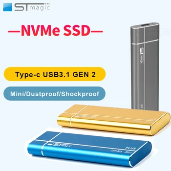  STmagic SPT30 PLUS USB3.1 Gen 2 Pcie Nvme Външен SSD твърд Диск, 128 GB, 256 GB, 512 GB И 1 TB Метален Преносим SSD Type C Мини-устройството