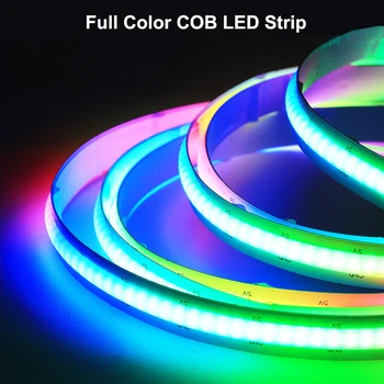  Пълноцветен led лента COB същата, като WS2812B SK6812 с Висока плътност с индивидуален адрес Smart RGB Dream Color COB Led Light DC5V