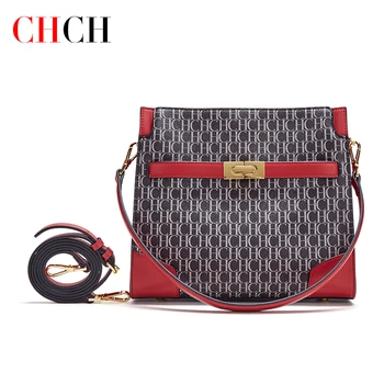  CHCH 2022, Нова Стилна дамска чанта, Модерен Луксозна чанта-тоут на едно рамо от телешка кожа + PVC, Женствена чанта с дълги и къси джапанки