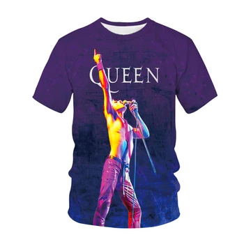  Queen фреди Меркюри Тениски За мъже За Жени Тениска С 3D Принтом Рок Готик Ретро Градинска Летни Дрехи За Момчета И Момичета