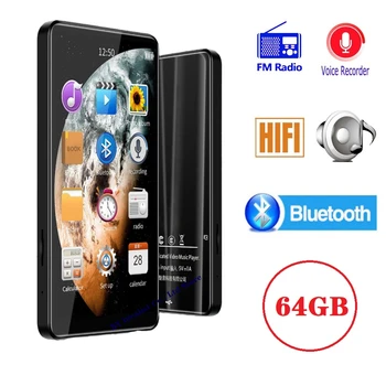  Мини Bluetooth Mp4 Плейър 64 GB Музика Без Загуба на Mp3 Mp4 Плейър Сензорен Екран Walkman С Високоговорител Hi Fi интернет Видео плейър FM Радио Запис