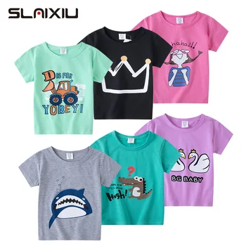  Детска Тениска за момичета, Детски летни Тениски с Къс Ръкав, Дрехи за Момичета, Тениска с изображение на Котка Рабита и Пеперуди, Върхове за деца