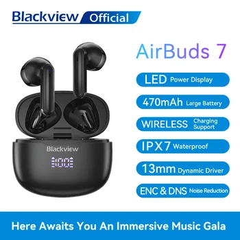  Blackview AirBuds 7 Истинските Безжични Bluetooth Слушалки TWS Слушалки Втулки с Микрофон Безжична Зареждане на Мобилен телефон