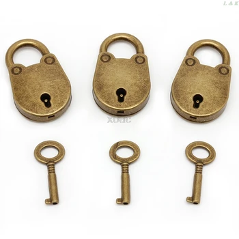  Старият Античен Ретро стил Мини-Архаични Катинари Ключова Заключване с ключ (лот 3) M05 совалка