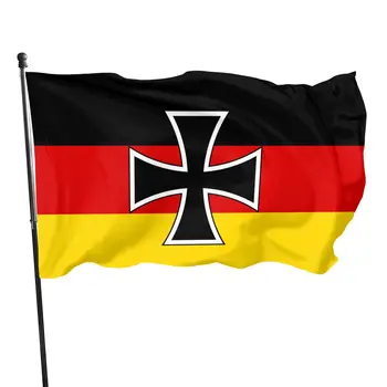  безплатна доставка Флаг на Германската империя 90x150 см полиестер военен флаг с 1892 по 1903 Железен Кръст на първата световна война, Германия армейските знамена