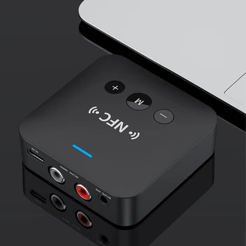 Bluetooth 5,0 RCA Аудиоприемник APTX 3.5 мм AUX Жак Музикален Безжична Bluetooth Адаптер NFC за Автомобилни Телевизори, Компютърни Тонколони