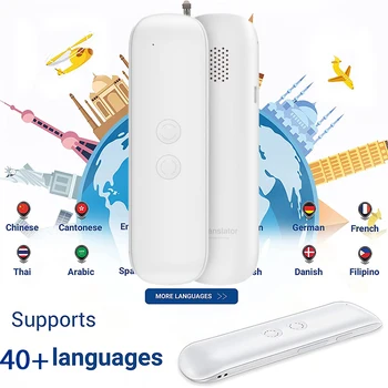  2022 Портативен Умен Гласов Преводач Smart Instant Real Time Voice 40+ Езици Travel Business Translator За iPhone и Android