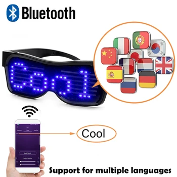  Bluetooth Програмируем Текст USB Зареждане Led Дисплей Очила За Нощен Клуб с DJ, Празнична Парти за Рожден Ден Детска Играчка За Подарък