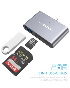  Четец на карти USB C SD / Micro SD с адаптер USB 3.0 за MacBook Pro (Thunderbolt 3), 2018 2019 iPad Pro и Mac Air, MacBook 12