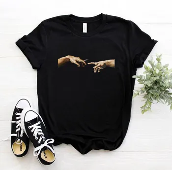  2020 Тениски, Дамски тениски С Писмото Принтом Тениска Ежедневни Бяла Черна Розови Памучни Блузи С Къс Ръкав Годишна Марка дрехи