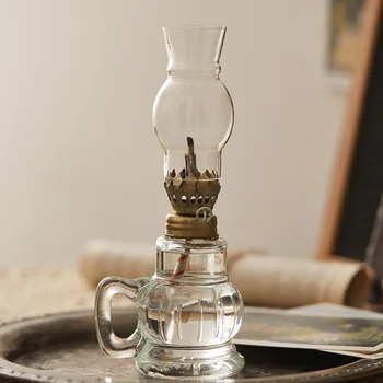  Декоративна маслена лампа от камерен стъкло, за вътрешно ползване, Декоративно осветление керосиновым или парафиновым масло, фенер