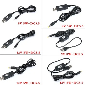  USB Нагоре Кабелен модул USB DC 5 към DC 9 v DC 12 В Стъпка Нагоре Модул Конвертор Кабел-адаптер 5 W 8 W 3.5*1.35 2.1*5.5 мм Plug