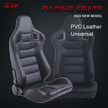  R-ЕП Универсално Гоночное Седалка за Настройка на Спортни Автосимулятора Седалки Регулируеми Черни PVC Кожени XH-1041-BK