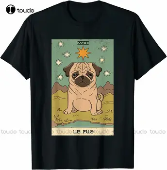  Нова Забавна Карта Таро Le Мопс За Любителите на Кучета Подарък на Собственика на Домашен Любимец Женска Тениска Дамски Ежедневни Ризи Памучен Тениска S-5Xl Унисекс