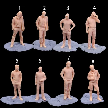  1/64 Фигура на Много мъжки стоящи пози Миниатюрна 1/43 модел на живот Пясък маса сцена злодей трябва да colorize себе си