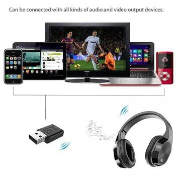  Безжични Слушалки с Микрофон Bluetooth Слушалки Tv на PC Гейминг Таблет Слушалки Bluetooth Предавател TF Карта на Музика на Стерео Слушалки
