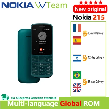  Оригинален Нов Мобилен телефон Nokia 215 4G Многоезичен 2.4-инчов с две SIM-карти, Bluetooth FM радио 1150 mah Функция на Мобилен телефон