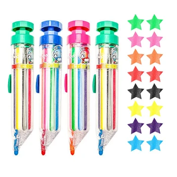  Творчески 8 В 1 Разноцветни Тебешири Детска Художествена Живопис Графити Цветен Молив Автоматичен Инструмент За Рисуване На Маслени Пастел Сладки Канцеларски Материали