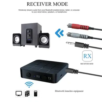  2-В-1 Музикален Аудио Радиоприемник За Bluetooth 5,0 Безжичен Адаптер Приемник Предавател С RCA и 3.5 мм захранващ Кабел За Автомобилни КОМПЮТРИ