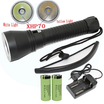  XHP70 XHP50 Гмуркане фенерче LED 4200 Лумена жълто/бяла светлина тактически подводна лампа водоустойчив фенер