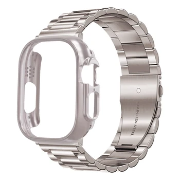  За Apple watch ултра 49 мм калъф + каишка от неръждаема Стомана Гривна за iwatch Apple watch 8 7 45 мм 41 мм, калъф за КОМПЮТЪР + каишка Аксесоари