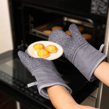  Кухненски ръкавици и кухненски Кухненски ръкавици Ръкавици За Фурна С Висока температурна устойчивост 500 Градуса по-Дълги кухненски ръкавици За Фурна, за да проверите За Печене на Барбекю