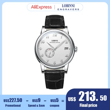  Lobinni Hangzhou 5000A Микро-и Ротационен Механизъм Мъжки Автоматичен Часовник Мъжки Тънки Мъжки Ръчен Часовник Бизнес 1888