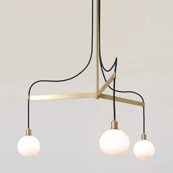  Скандинавски минимализъм нова лампа за дневна постмодернистский дизайн творческа личност спалня с трапезария и полилеи осветление