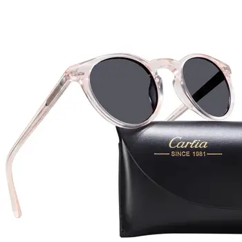  Слънчеви Очила Carfia Поляризирани Класически Кръгли Слънчеви Очила в ретро Рамки за Жени и Мъже, Очила за Шофиране, 100% Защита UV400, 5288