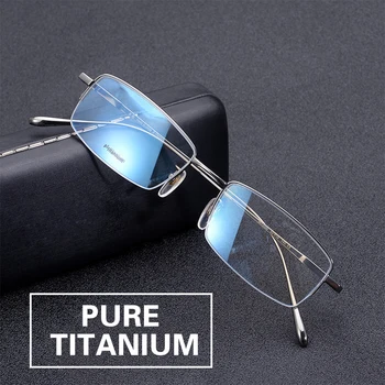  2021 Немски Марка за Мъжки, Дамски слънчеви Очила От Чист Титан В Рамките Ультралегкие Очила, Оптични Очила с полуободом Рецепта
