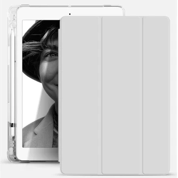  2022 Нов Калъф за iPad на 10-то поколение 2022 10,9 см с държач за моливи, Трехстворчатая поставка Хитър Калъф с мека облегалка Автоматично събуждане/заспиване