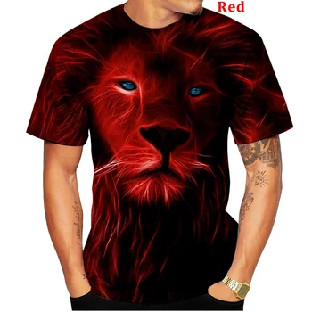  2022 Нова Мода мъжка тениска с 3d принтом Лъв, тениска с домашен Любимец Принтом, тениска с Огнения Лъв, на Хладно Мъжки Ежедневни Тениска Унисекс