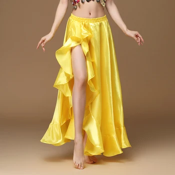  2022 Нов Танц на Корема Отстрани Простираща Дълга Пола, Сатен дамски поли за танц на корема на Женската Сексуална Източна Пола За Танц на Корема Професионална