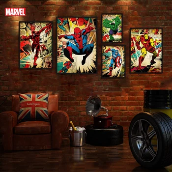  Нови Отмъстителите На Marvel Плакат Спайдърмен Железния Човек, Хълк, Капитан Америка Стенно Изкуство Платно Картина На Стената Щампи Спалня Декорация На Дома