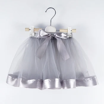  сива Детска Пола-пакет за Момичета, Долната пола принцеса, пола-пакет за балет, танци, Детска мини-пола за парти, сватба детски дрехи, модни