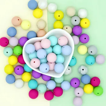  Сладко-idea 15 мм верига за дъвчене детски стоки 30 бр., безопасни хранителни кръгли силиконови топки за дъвчене, екологично чиста играчка