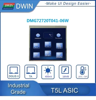  DWIN 4,1-инчов сензорен IPS TFT-LCD Модул индустриален клас 720x720 кв. Капацитивни сензорни панели UART HMI LCM Дисплей, TTL / CMOS
